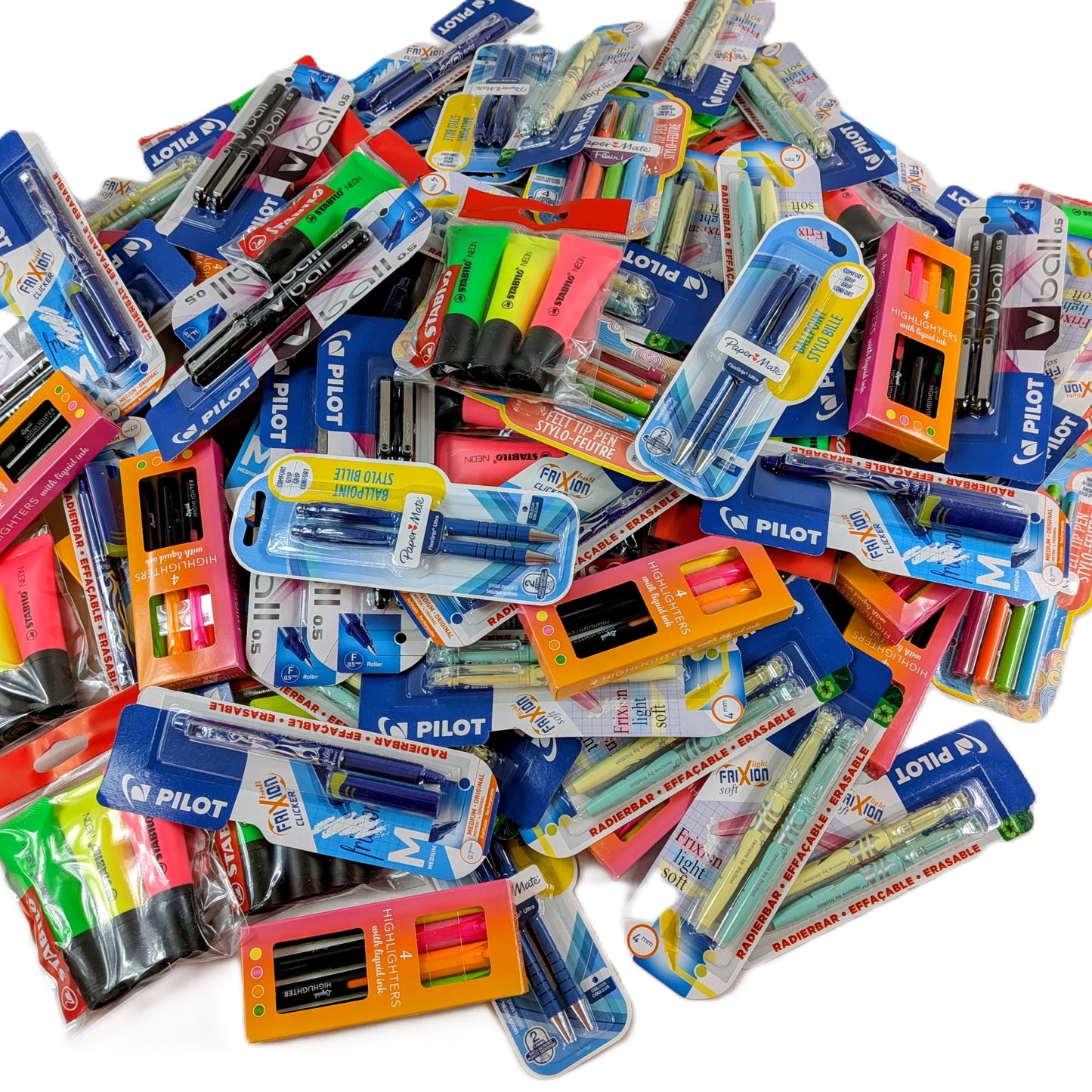 95 Paquets de Stylo Gel , Surligneur...Pilot, Stabilo, Papper Mat...