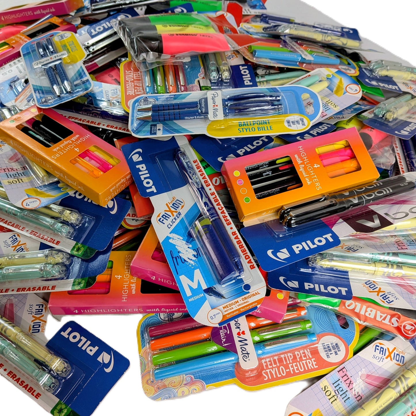 95 Paquets de Stylo Gel , Surligneur...Pilot, Stabilo, Papper Mat...