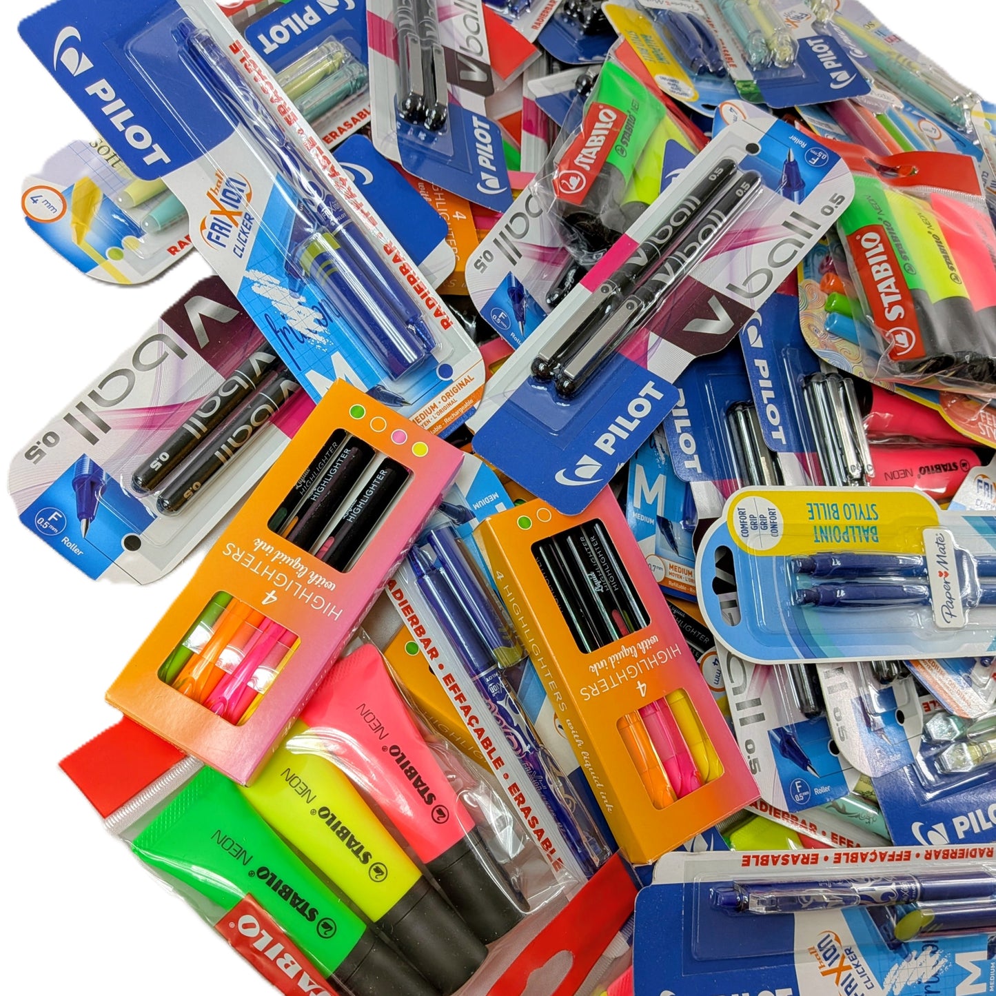 95 Paquets de Stylo Gel , Surligneur...Pilot, Stabilo, Papper Mat...