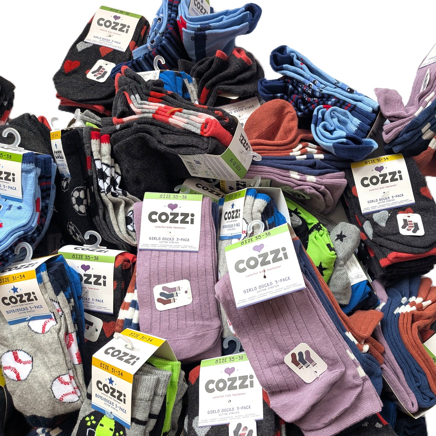 Lot de 50 Paquets de sous vêtements Chaussettes mixte enfants