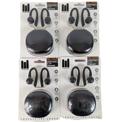 4 Ecouteurs Sans Fil Bluetooth avec crochet d'oreille en silicone