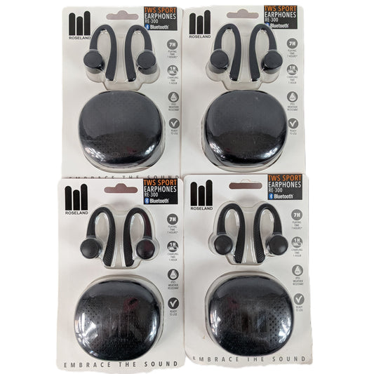 4 Ecouteurs Sans Fil Bluetooth avec crochet d'oreille en silicone