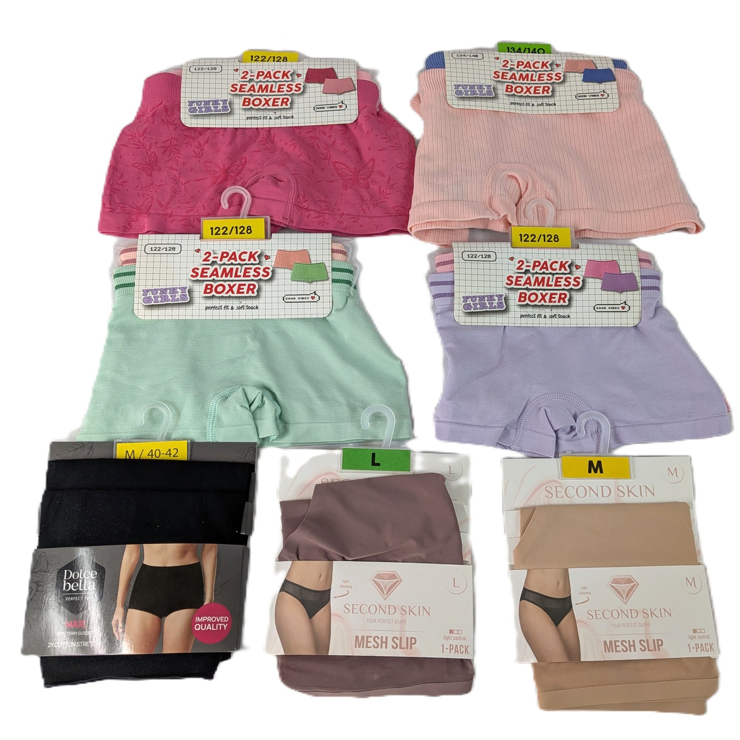 94 Sous-vêtements soit 63 Paquets Femme / Enfant
