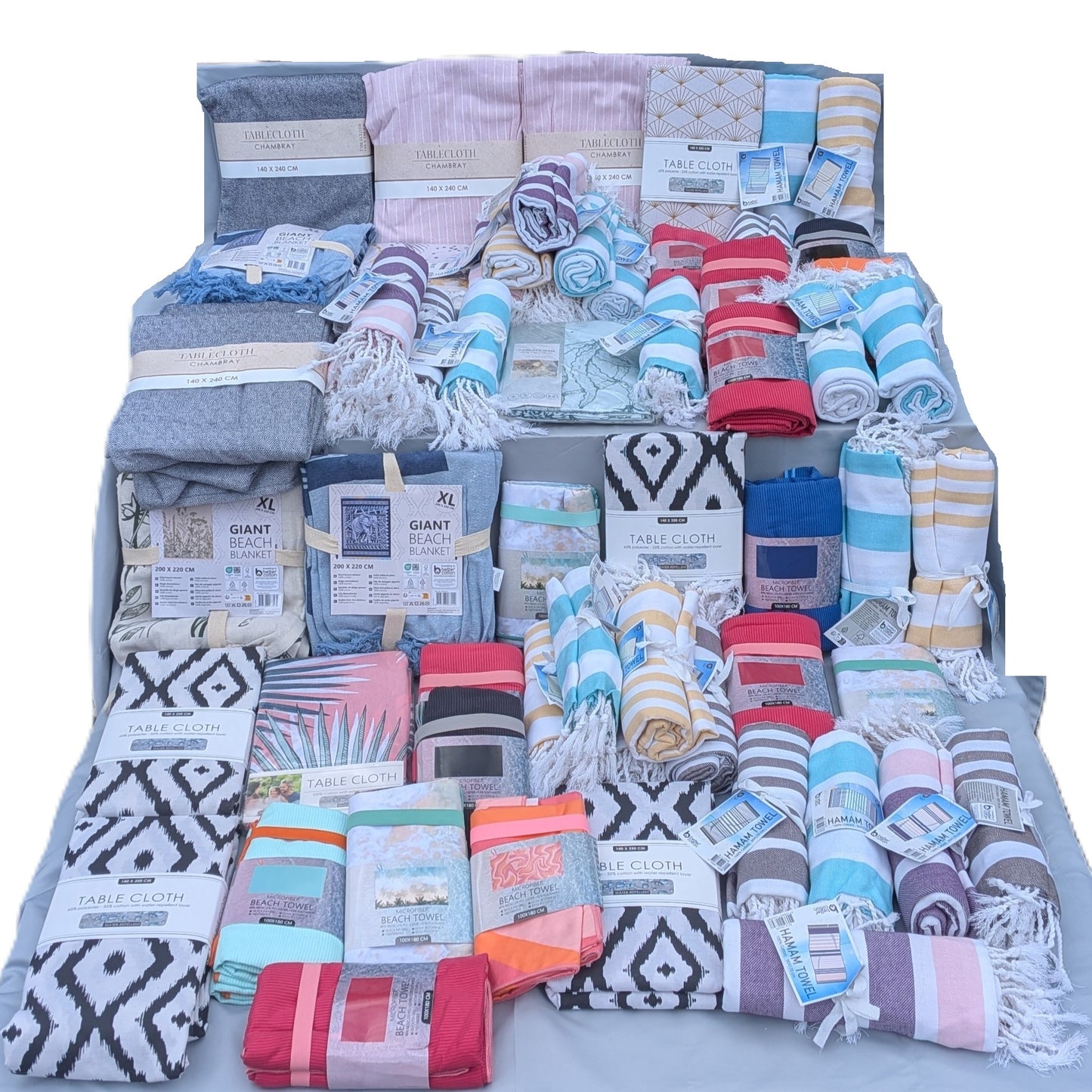 60 Articles - Serviettes de plage / hammam ..Nappes 100 % Coton