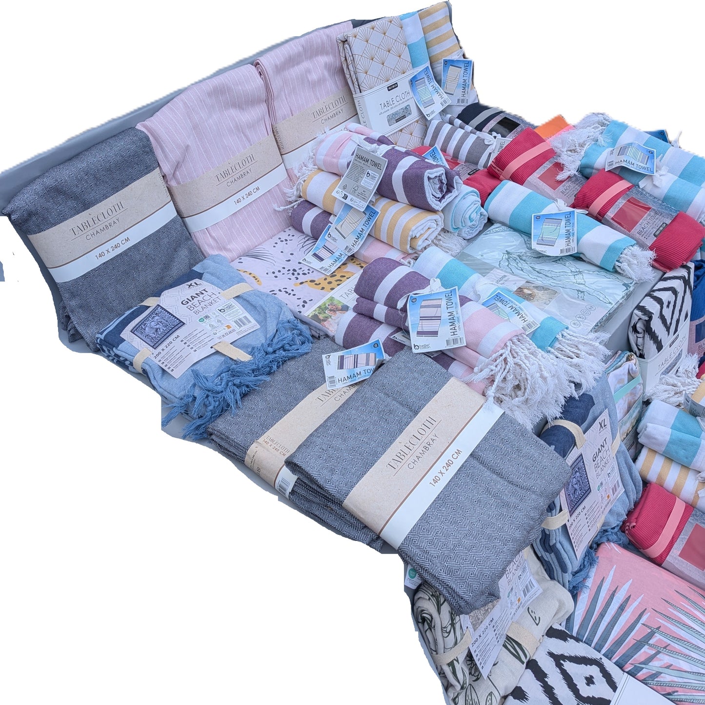60 Articles - Serviettes de plage / hammam ..Nappes 100 % Coton
