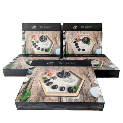 5 Jardins zen d'inspiration japonaise 24 x 21 x 2 cm