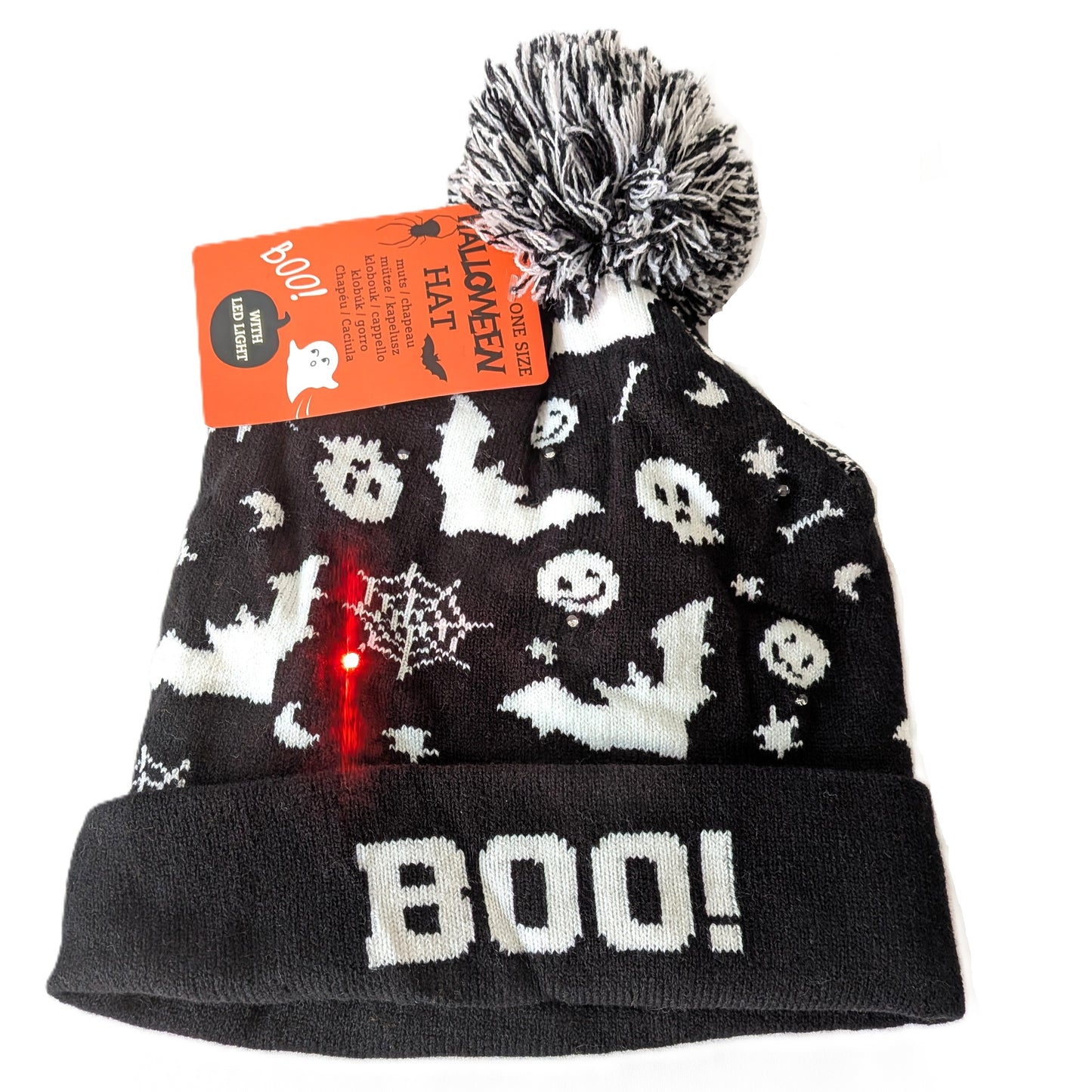 29 Bonnets épais lumineux à LED avec pompon Halloween  T.U