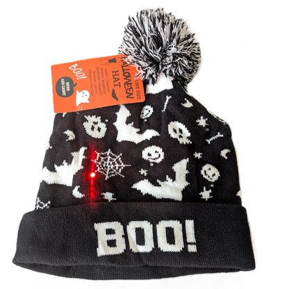 29 Bonnets épais lumineux à LED avec pompon Halloween  T.U