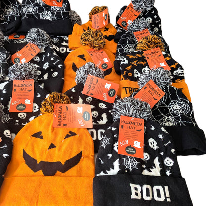 29 Bonnets épais lumineux à LED avec pompon Halloween  T.U