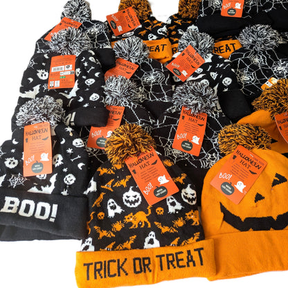 29 Bonnets épais lumineux à LED avec pompon Halloween  T.U