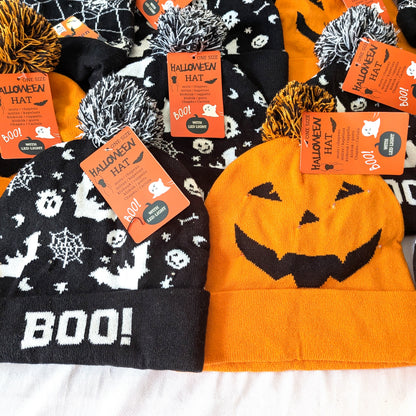 29 Bonnets épais lumineux à LED avec pompon Halloween  T.U