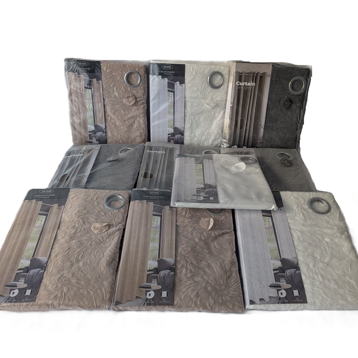 10 Pieces de rideaux 140x 260 - 135x260 cm