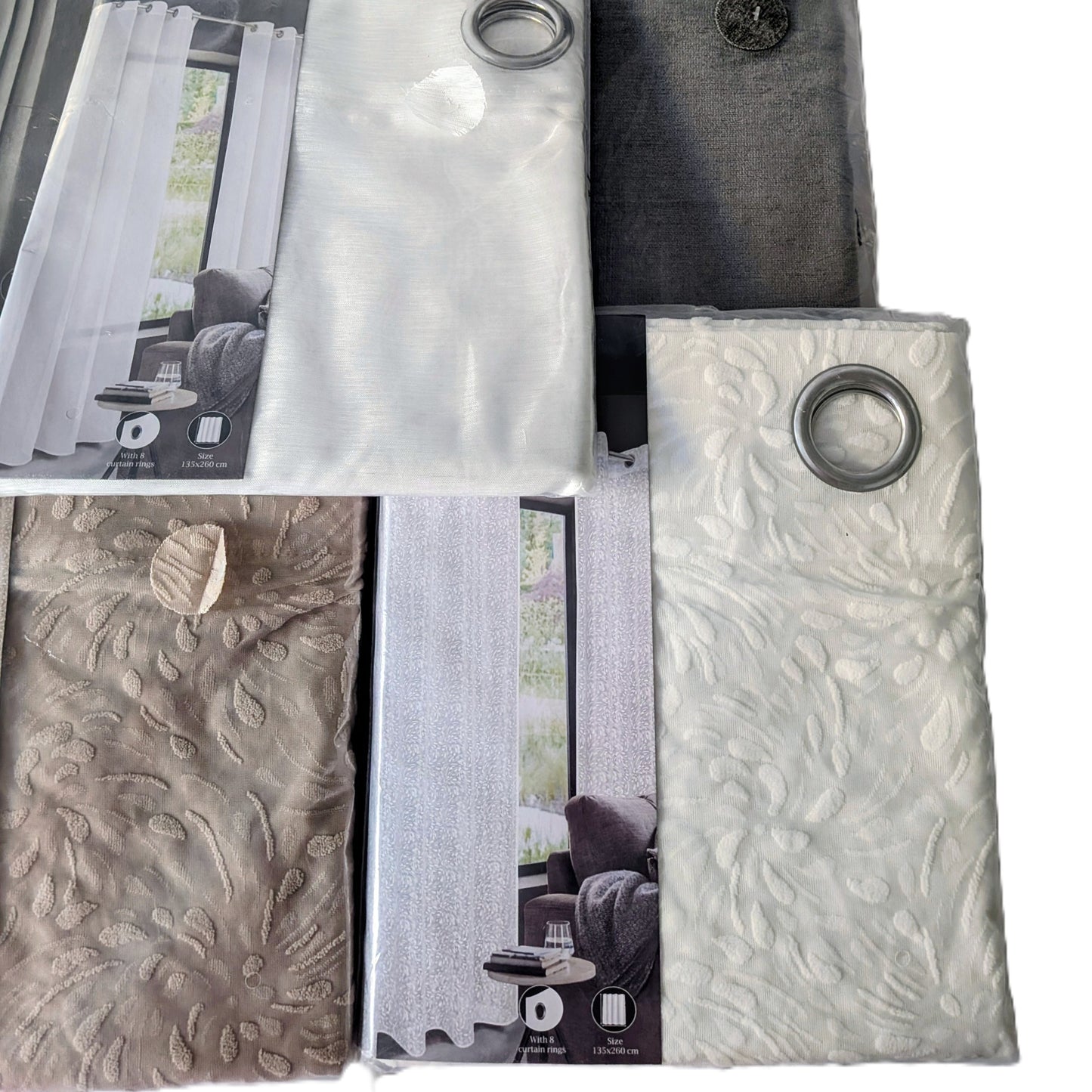 10 Pieces de rideaux 140x 260 - 135x260 cm