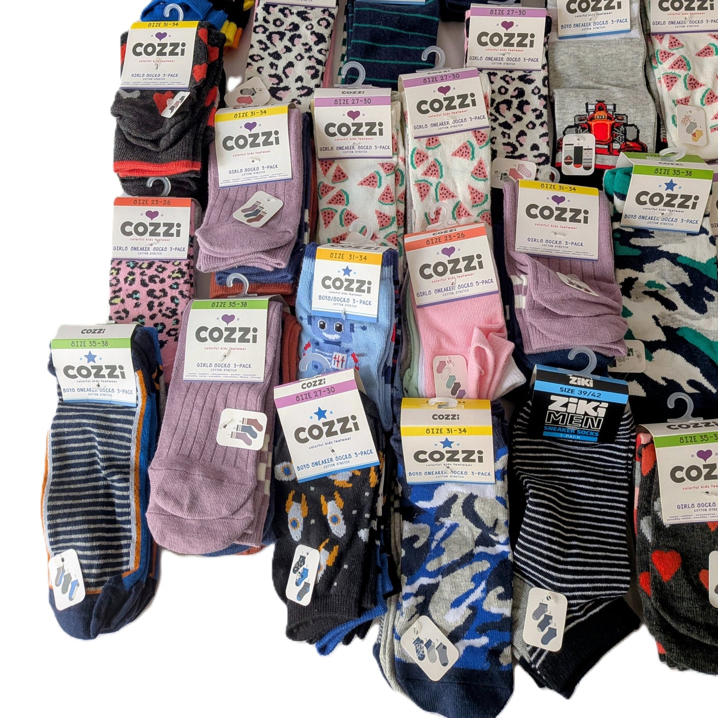 42 Paquets de chaussettes soit 126 Paires de chaussettes Adulte et Enfant