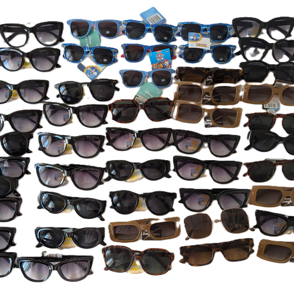 45 Paires de lunettes de Soleil enfant et adulte