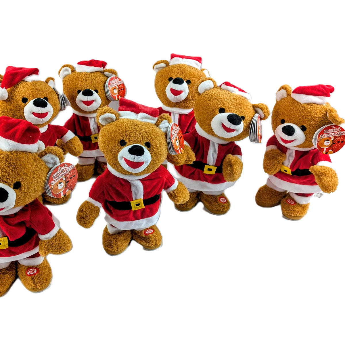 9 Ours en peluche Père Noël Garçon chantant et dansant, décoration de Noël de 34 cm