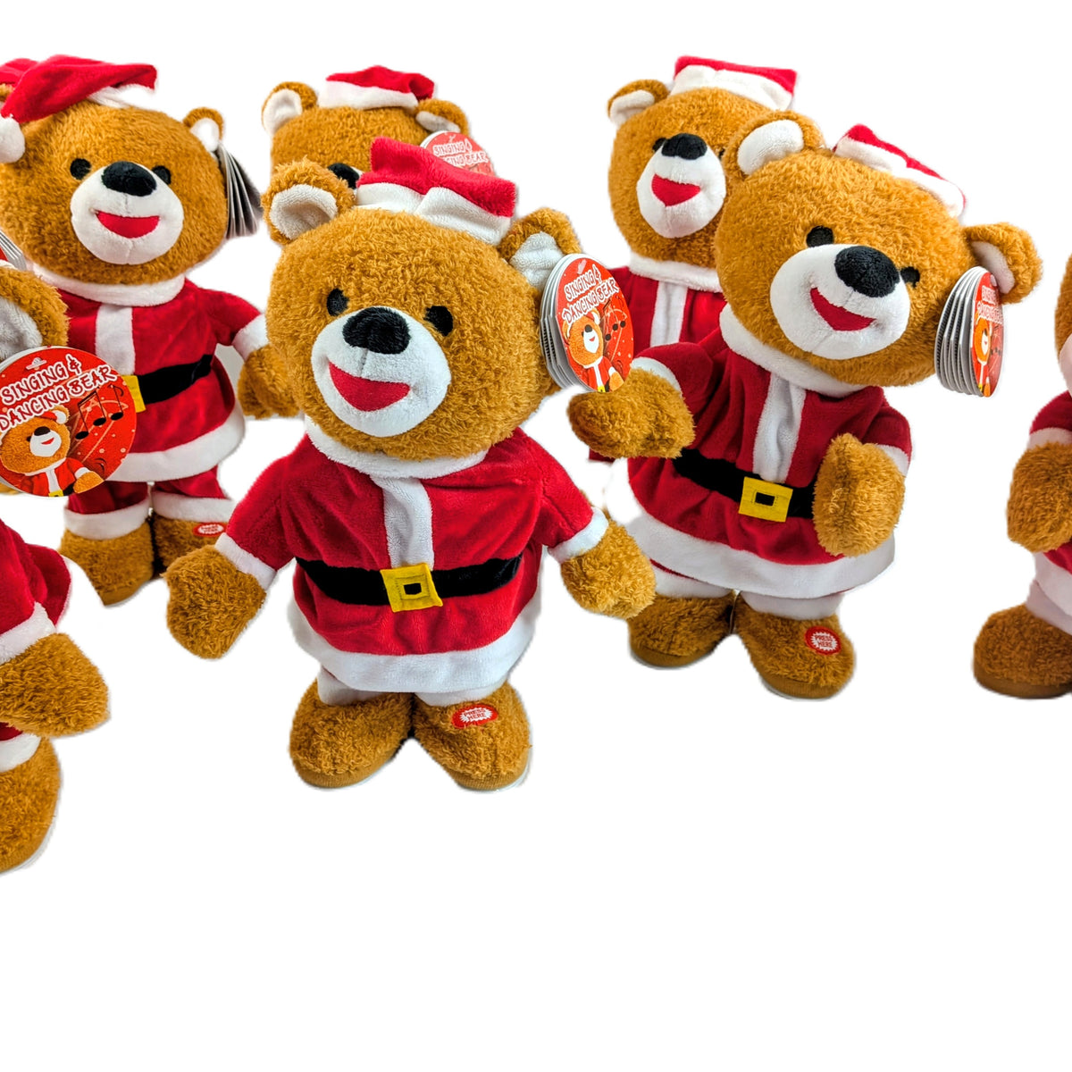 9 Ours en peluche Père Noël Garçon chantant et dansant, décoration de Noël de 34 cm
