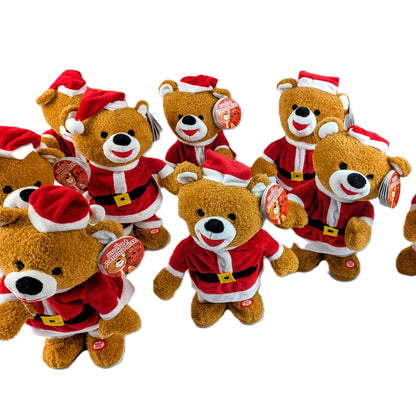 9 Ours en peluche Père Noël Garçon chantant et dansant, décoration de Noël de 34 cm
