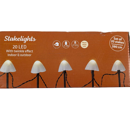 4 Boites : Lampe de jardin LED champignon fonctionne avec piles, 20 LED, 3,8 m - 8 Fonctions