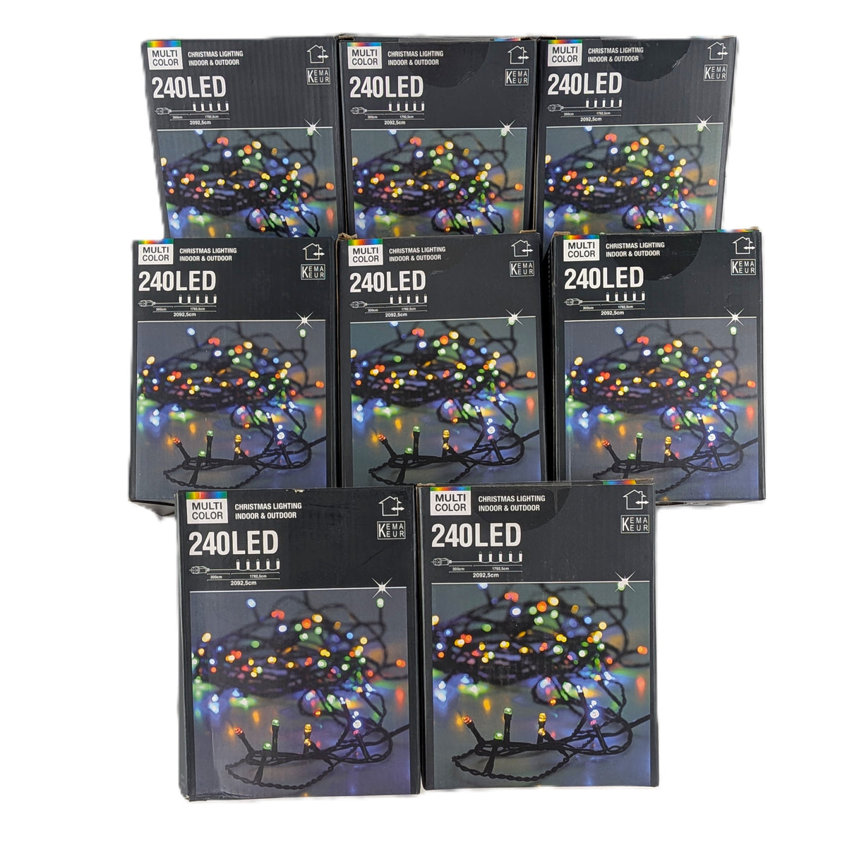 8 Boites : Guirlande lumineuse de Noël multicolore 240 LED - 20 m