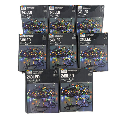 8 Boites : Guirlande lumineuse de Noël multicolore 240 LED - 20 m