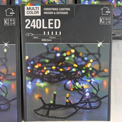 8 Boites : Guirlande lumineuse de Noël multicolore 240 LED - 20 m