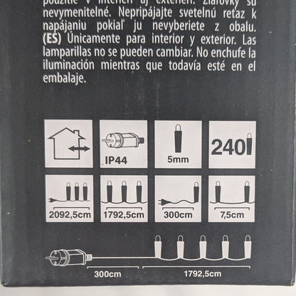 8 Boites : Guirlande lumineuse de Noël multicolore 240 LED - 20 m