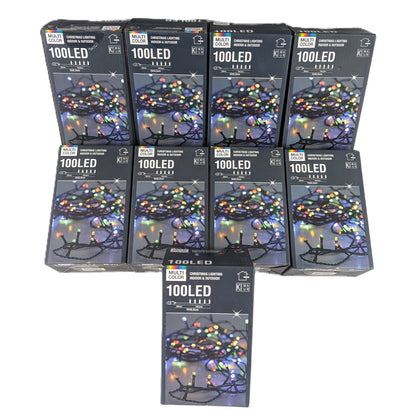 9 Boites : Guirlande lumineuse de Noël multicolore 100 LED - 10 m