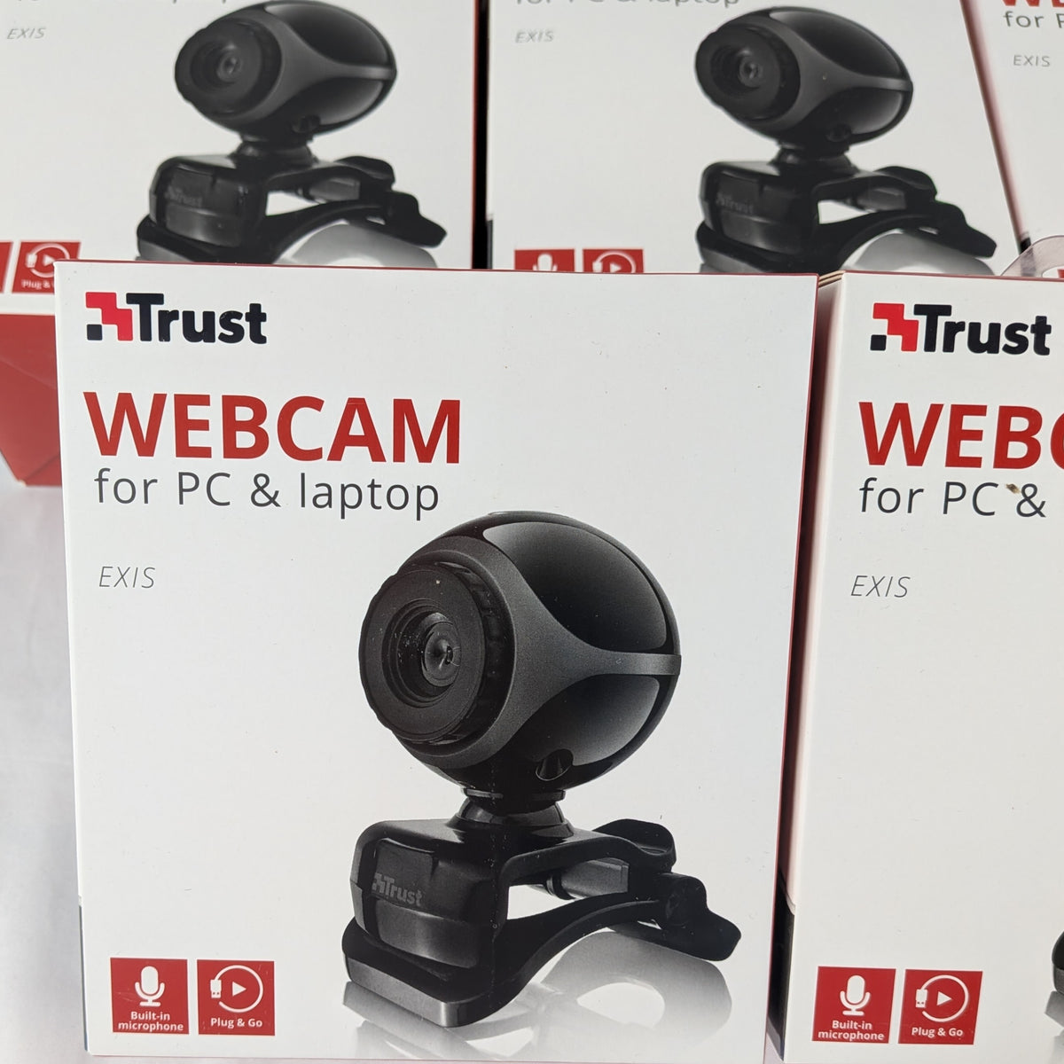 8 Boites : Webcam Trust Exis pour PC portable avec microphone intégré intelligent