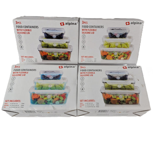 4 Boites : 3 Boîtes de conservation / Récipients alimentaire S/M/L