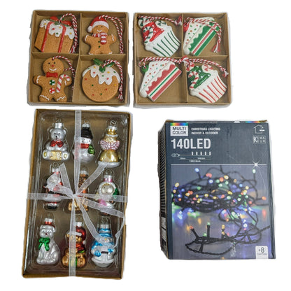 100 Pièces d’Articles de Fête de Noël à LED – Décorations Lumineuses Festives