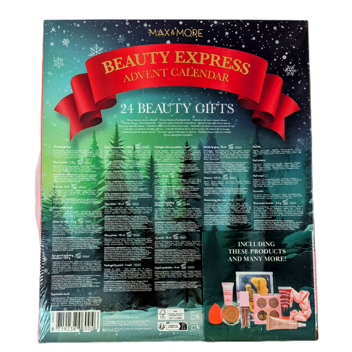 Calendrier de l'Avent - Coffret de cosmétiques Végan 24 produits