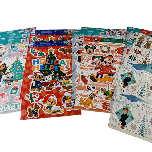 19 Planches de stickers de fenêtres de noël Disney