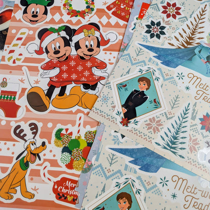 19 Planches de stickers de fenêtres de noël Disney