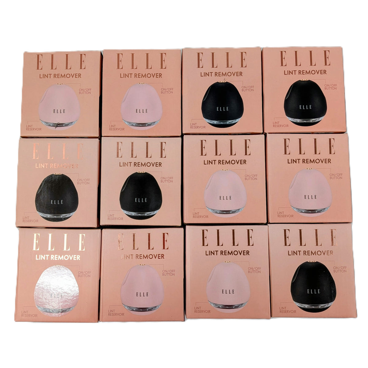 12 Boites de rasoir anti-bouloche électrique rechargeable de la marque ELLE Rose / Noir
