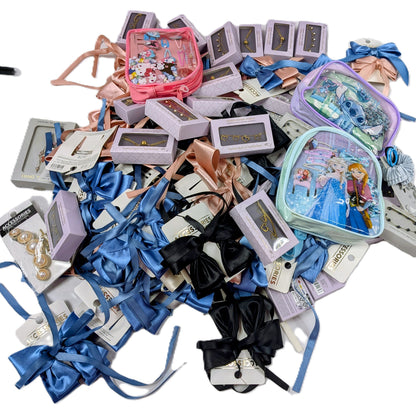 75 Articles de bijoux fantaisie - barrettes- colliers - bracelets...Reines des neiges, stitch