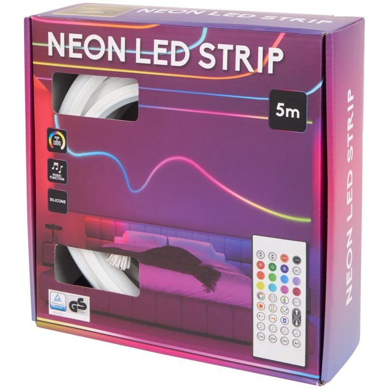 Ruban Led néon RGB fonction musicale et des effets lumineux - télécommande et piles inclus