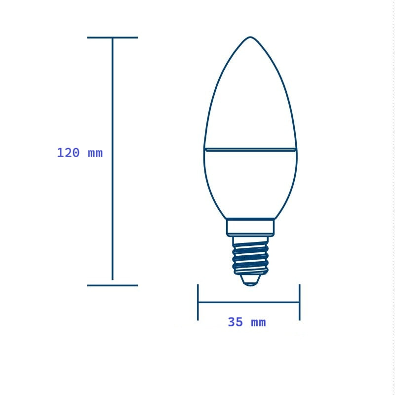 Ampoule incandescent flamme coupe LSC vent E14 7W blanc chaud Dimmable