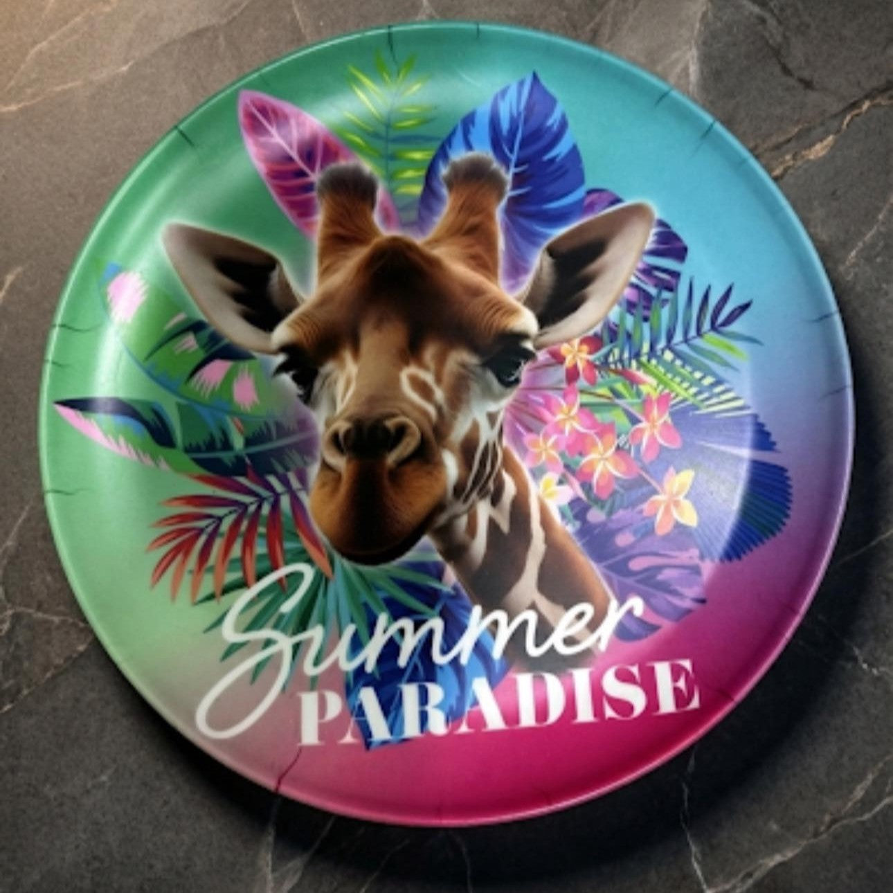 Assiette plate en Mélamine Motif Giraphe 25 cm