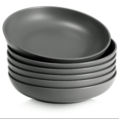 Assiette creuse en mélamine Grise ø 25 cm.