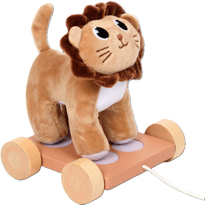 5 Peluches / Jouets  à tracter en Bois pour enfants