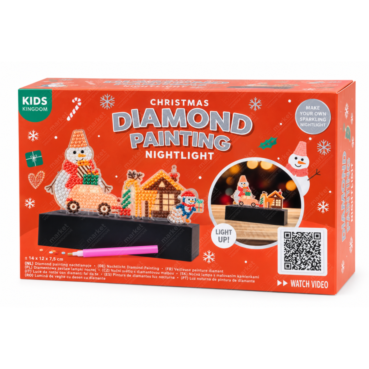 26 Boites : Kit créatif peinture diamant à faire soi-même avec guirlande lumineuse LED de Noël