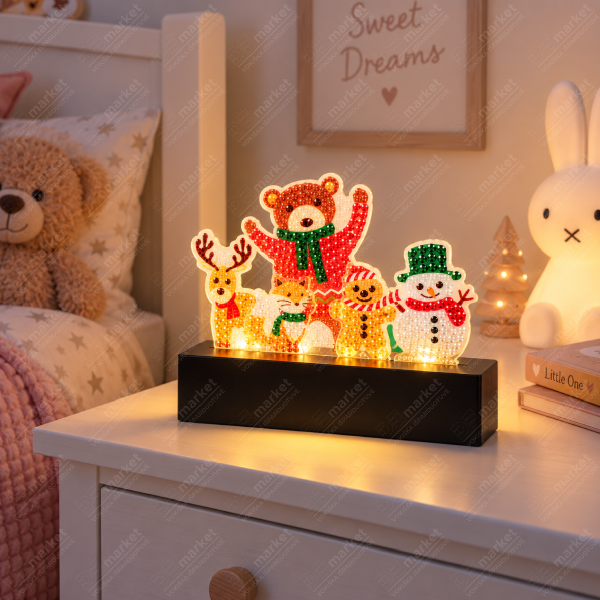 26 Boites : Kit créatif peinture diamant à faire soi-même avec guirlande lumineuse LED de Noël