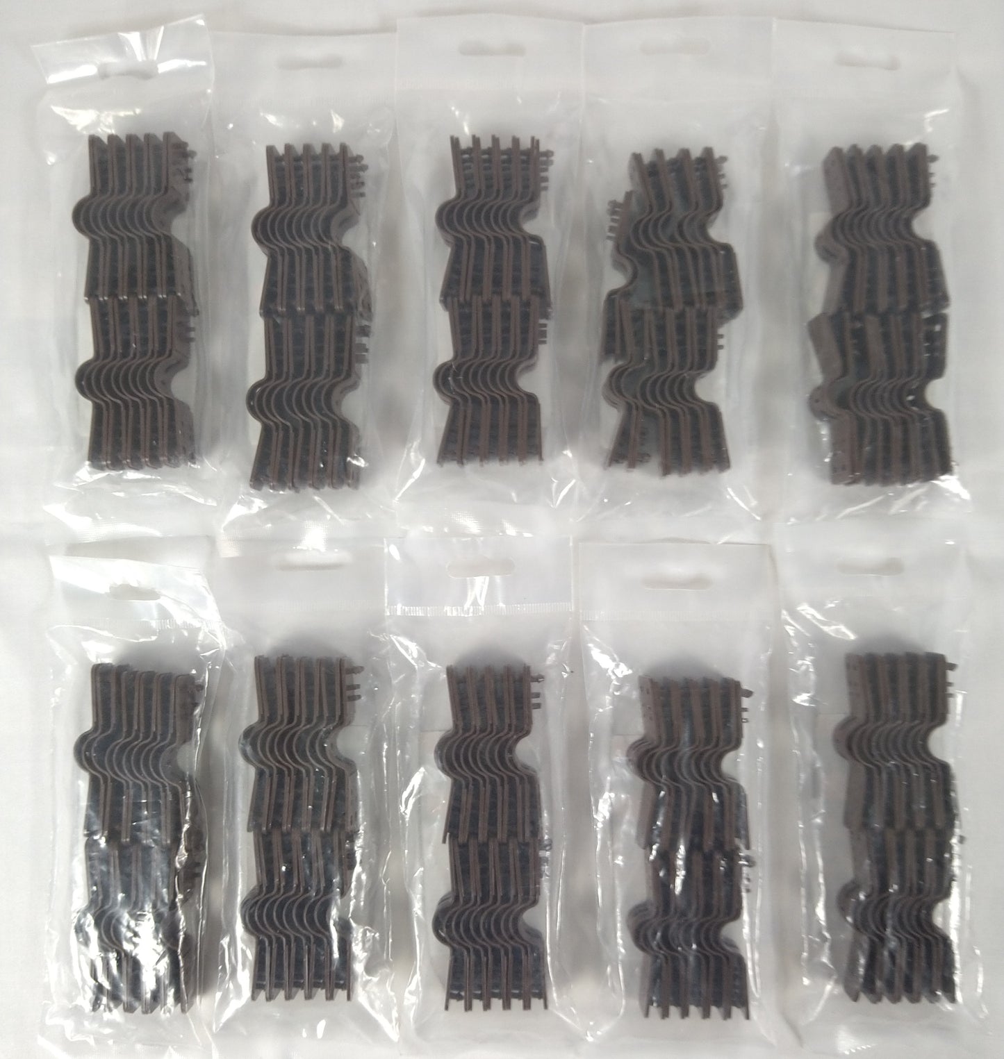 Lot de 10 paquets de 20 clips attache brise vue marron (0,30 e /pcs )