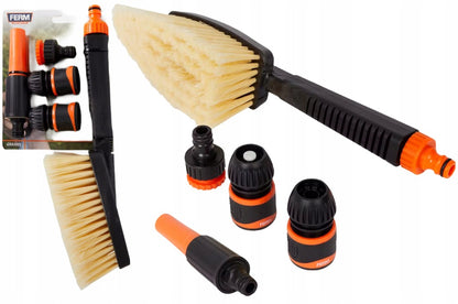 Brosse de Nettoyage Voiture avec Tuyau et Accessoires – Idéale pour Carrosserie et Jantes