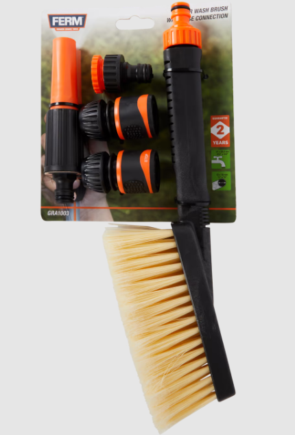 Brosse de Nettoyage Voiture avec Tuyau et Accessoires – Idéale pour Carrosserie et Jantes