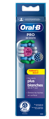 2 Brossettes de remplacement pour Brosse à dents électrique Oral-B 3D White Braun