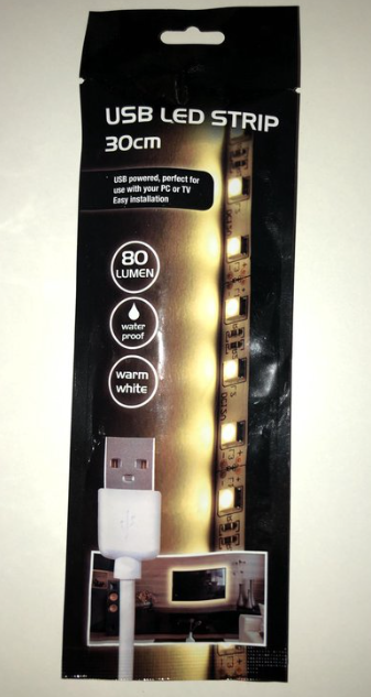 Lot de 10 Bandes autocollante LED 30 cm avec USB blanc 80 lumens Maxxter ( 1 e /pcs )