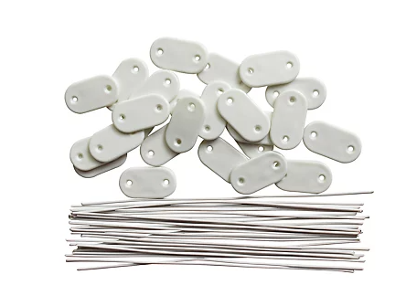 Lot de 10 paquets de 26 fixations pour canisse blanc ( 0.30 e /pcs )