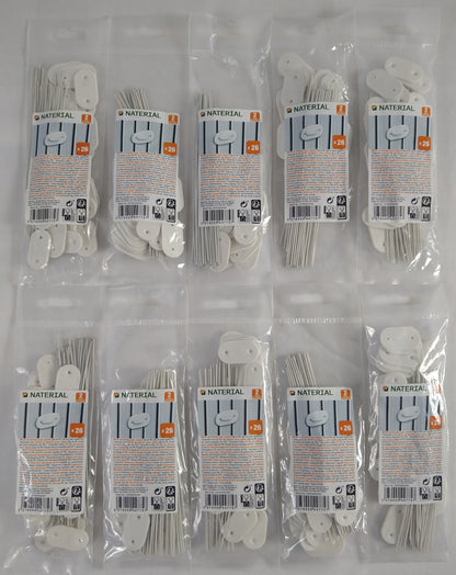Lot de 10 paquets de 26 fixations pour canisse blanc